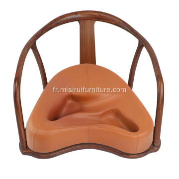 Coussin de siège de méditation de yoga avec main courante en bois